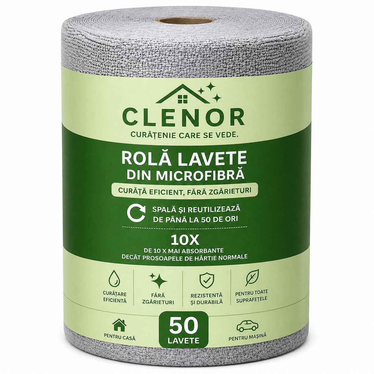 Rola Lavete Microfibra Reutilizabile