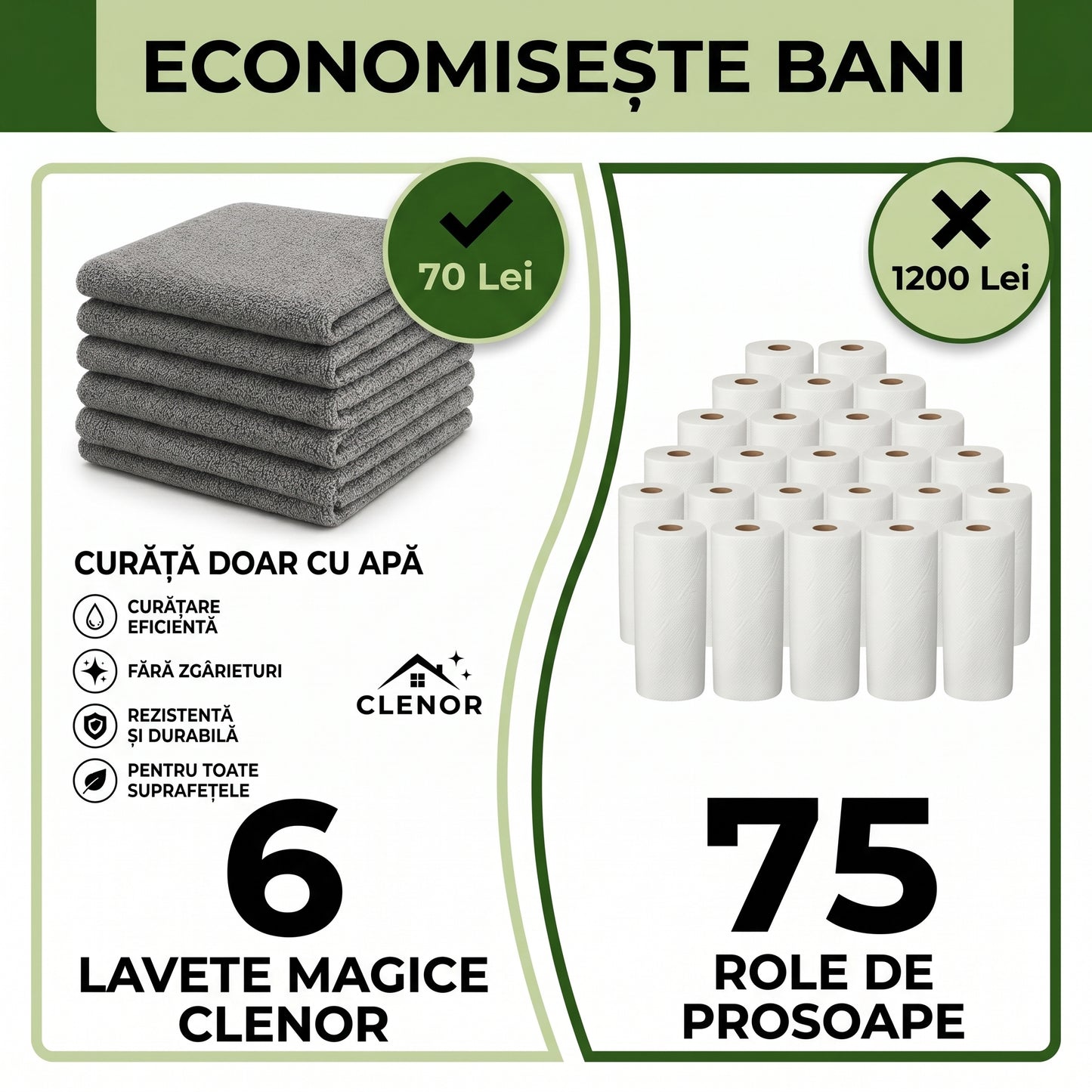 Laveta Magica din Microfibra set de 5 buc